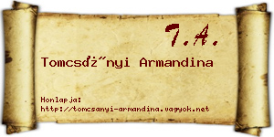 Tomcsányi Armandina névjegykártya